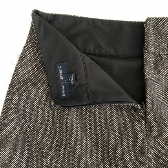 Banana Republic Birdseye Hi Waisted Lined Poly Rayon Pencil Skirt Brown Sz 4 - Picture 7 of 10